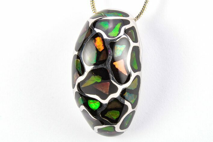 Regal, Ammolite Mosaic Pendant - Sterling Silver #206092